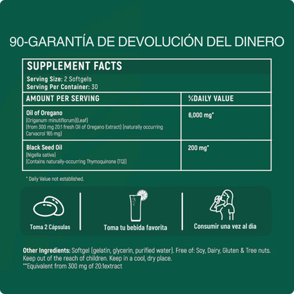 Cápsulas blandas de aceite de orégano